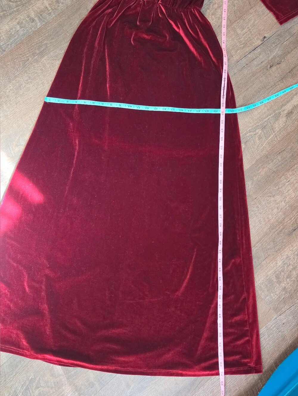 Baltic Born Sophia Velvet Faux Wrap Maxi Dress In Red Wine Women's S 3/4 Sleeve - Picture 9 of 13